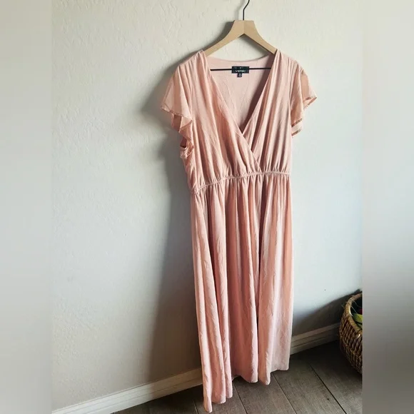 Lulus Lost In The Moment Blush Womens Maxi Dress Size XL Wedding Guest Glam - Picture 4 of 6
